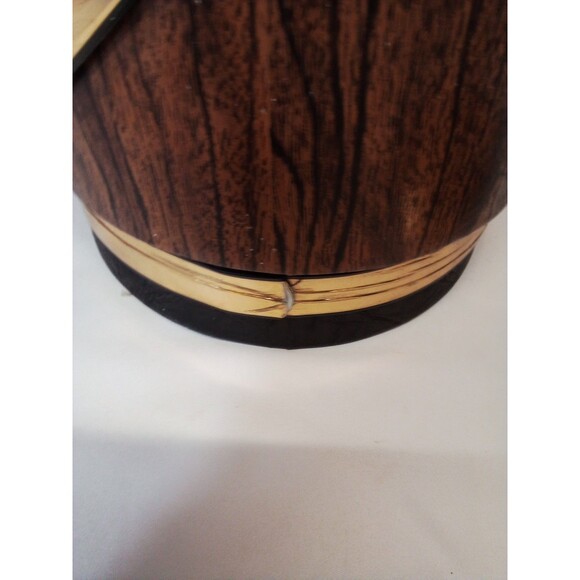 Shelton Ware NYC Vintage Wood Look Gold Trim Ice Bucket Needs TLC Worn - Picture 13 of 16